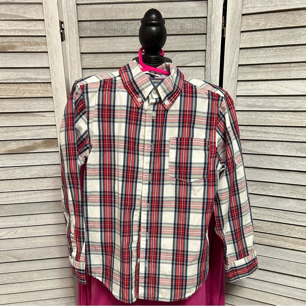 Crown & Ivy Kids Checkered Button Down Shirt - Red, Blue, White